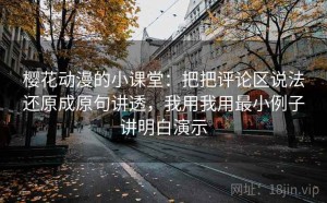 樱花动漫的小课堂：把把评论区说法还原成原句讲透，我用我用最小例子讲明白演示